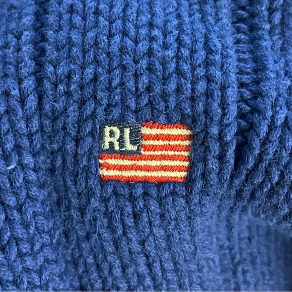 Polo Jeans Co | Blue 1/4 Zip Flag Logo Pullover Sweater - Picture 7 of 9